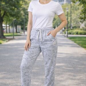 Calvin Klein Light Gray Patterned Drawstring Joggers